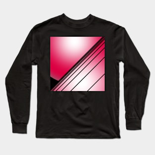 Black diagonals on pink Long Sleeve T-Shirt